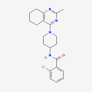 molecular formula C21H25ClN4O B2622387 2-chloro-N-[1-(2-methyl-5,6,7,8-tetrahydroquinazolin-4-yl)piperidin-4-yl]benzamide CAS No. 2034411-96-4