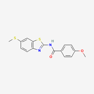 molecular formula C16H14N2O2S2 B2622395 4-methoxy-N-(6-(methylthio)benzo[d]thiazol-2-yl)benzamide CAS No. 941967-16-4