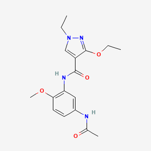 molecular formula C17H22N4O4 B2622405 N-(5-acetamido-2-methoxyphenyl)-3-ethoxy-1-ethyl-1H-pyrazole-4-carboxamide CAS No. 1014089-66-7