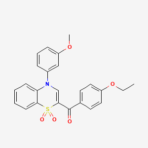 molecular formula C24H21NO5S B2622407 (4-ethoxyphenyl)[4-(3-methoxyphenyl)-1,1-dioxido-4H-1,4-benzothiazin-2-yl]methanone CAS No. 1114655-19-4