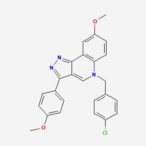 molecular formula C25H20ClN3O2 B2622409 5-(4-chlorobenzyl)-8-methoxy-3-(4-methoxyphenyl)-5H-pyrazolo[4,3-c]quinoline CAS No. 866347-19-5