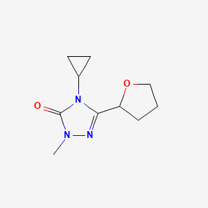 molecular formula C10H15N3O2 B2622426 4-cyclopropyl-1-methyl-3-(oxolan-2-yl)-4,5-dihydro-1H-1,2,4-triazol-5-one CAS No. 2197811-23-5
