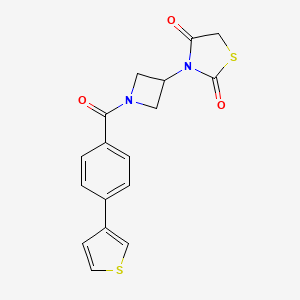 3-(1-(4-(Thiophen-3-yl)benzoyl)azetidin-3-yl)thiazolidine-2,4-dione