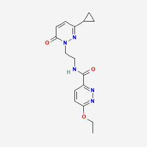 molecular formula C16H19N5O3 B2622432 N-(2-(3-cyclopropyl-6-oxopyridazin-1(6H)-yl)ethyl)-6-ethoxypyridazine-3-carboxamide CAS No. 2034534-77-3