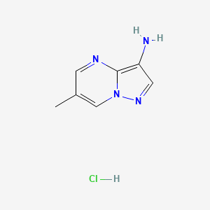 molecular formula C7H9ClN4 B2622435 6-Methylpyrazolo[1,5-a]pyrimidin-3-amine hydrochloride CAS No. 1431964-56-5