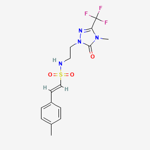 molecular formula C15H17F3N4O3S B2622439 (E)-N-(2-(4-methyl-5-oxo-3-(trifluoromethyl)-4,5-dihydro-1H-1,2,4-triazol-1-yl)ethyl)-2-(p-tolyl)ethenesulfonamide CAS No. 1421587-99-6