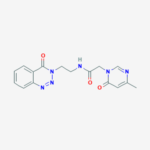 molecular formula C16H16N6O3 B2622442 2-(4-methyl-6-oxopyrimidin-1(6H)-yl)-N-(2-(4-oxobenzo[d][1,2,3]triazin-3(4H)-yl)ethyl)acetamide CAS No. 2034417-08-6