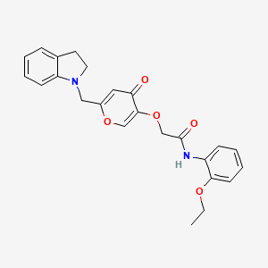 molecular formula C24H24N2O5 B2622446 2-[6-(2,3-dihydroindol-1-ylmethyl)-4-oxopyran-3-yl]oxy-N-(2-ethoxyphenyl)acetamide CAS No. 898417-34-0