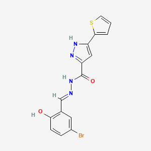N'-[(E)-(5-bromo-2-hydroxyphenyl)methylidene]-3-(thiophen-2-yl)-1H-pyrazole-5-carbohydrazide