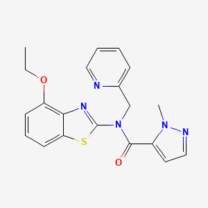 molecular formula C20H19N5O2S B2622450 N-(4-ethoxybenzo[d]thiazol-2-yl)-1-methyl-N-(pyridin-2-ylmethyl)-1H-pyrazole-5-carboxamide CAS No. 1209971-31-2
