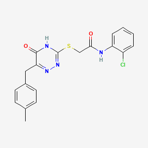 molecular formula C19H17ClN4O2S B2622453 N-(2-chlorophenyl)-2-((6-(4-methylbenzyl)-5-oxo-4,5-dihydro-1,2,4-triazin-3-yl)thio)acetamide CAS No. 898611-95-5