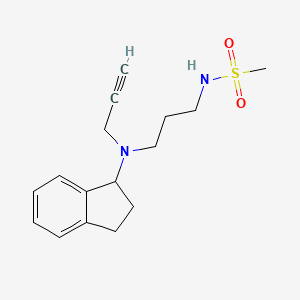 molecular formula C16H22N2O2S B2622458 N-{3-[(2,3-dihydro-1H-inden-1-yl)(prop-2-yn-1-yl)amino]propyl}methanesulfonamide CAS No. 1252465-80-7