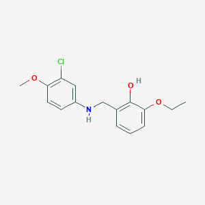 molecular formula C16H18ClNO3 B2622461 2-{[(3-Chloro-4-methoxyphenyl)amino]methyl}-6-ethoxyphenol CAS No. 1036618-22-0
