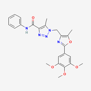 5-methyl-1-{[5-methyl-2-(3,4,5-trimethoxyphenyl)-1,3-oxazol-4-yl]methyl}-N-phenyl-1H-1,2,3-triazole-4-carboxamide
