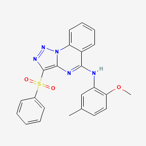 molecular formula C23H19N5O3S B2622466 N-(2-methoxy-5-methylphenyl)-3-(phenylsulfonyl)[1,2,3]triazolo[1,5-a]quinazolin-5-amine CAS No. 866811-47-4