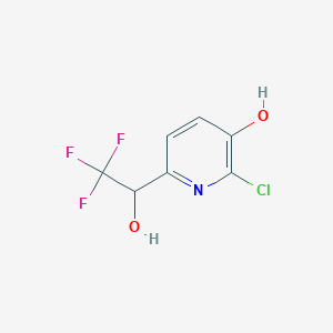molecular formula C7H5ClF3NO2 B2622474 2-Chloro-6-(2,2,2-trifluoro-1-hydroxyethyl)pyridin-3-ol CAS No. 344776-74-5