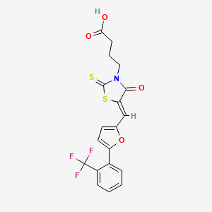 (Z)-4-(4-oxo-2-thioxo-5-((5-(2-(trifluoromethyl)phenyl)furan-2-yl)methylene)thiazolidin-3-yl)butanoic acid