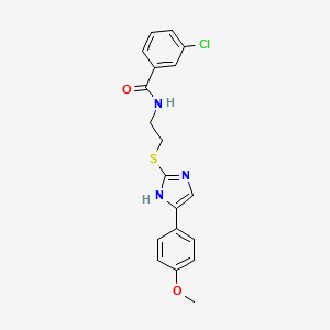 3-chloro-N-(2-((5-(4-methoxyphenyl)-1H-imidazol-2-yl)thio)ethyl)benzamide