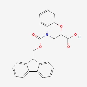 molecular formula C24H19NO5 B2622477 4-[(9H-Fluoren-9-ylmethoxy)carbonyl]-3,4-dihydro-2H-1,4-benzoxazine-2-car+ CAS No. 1341714-70-2