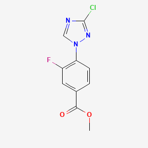 molecular formula C10H7ClFN3O2 B2622481 methyl 4-(3-chloro-1H-1,2,4-triazol-1-yl)-3-fluorobenzenecarboxylate CAS No. 866009-49-6