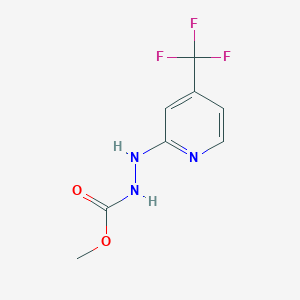 molecular formula C8H8F3N3O2 B2622483 Carbamic acid, N-(4-trifluoromethyl-2-pyridylamino)-, methyl ester CAS No. 883010-83-1