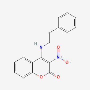 molecular formula C17H14N2O4 B2622485 3-Nitro-4-phenethylamino-chromen-2-one CAS No. 294853-82-0