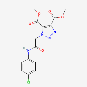 molecular formula C14H13ClN4O5 B2622487 dimethyl 1-{2-[(4-chlorophenyl)amino]-2-oxoethyl}-1H-1,2,3-triazole-4,5-dicarboxylate CAS No. 124193-36-8