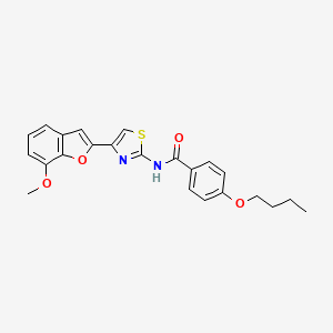 molecular formula C23H22N2O4S B2622488 4-butoxy-N-(4-(7-methoxybenzofuran-2-yl)thiazol-2-yl)benzamide CAS No. 921796-44-3