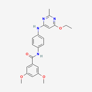 molecular formula C22H24N4O4 B2622495 N-(4-((6-ethoxy-2-methylpyrimidin-4-yl)amino)phenyl)-3,5-dimethoxybenzamide CAS No. 946272-83-9