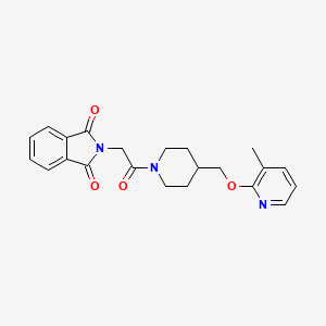 molecular formula C22H23N3O4 B2622499 2-[2-[4-[(3-Methylpyridin-2-yl)oxymethyl]piperidin-1-yl]-2-oxoethyl]isoindole-1,3-dione CAS No. 2379986-85-1