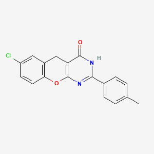 molecular formula C18H13ClN2O2 B2622507 7-chloro-2-(p-tolyl)-3H-chromeno[2,3-d]pyrimidin-4(5H)-one CAS No. 899213-09-3