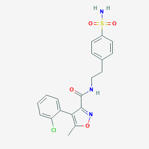 molecular formula C19H18ClN3O4S B262251 4-(2-chlorophenyl)-5-methyl-N-[2-(4-sulfamoylphenyl)ethyl]-1,2-oxazole-3-carboxamide 