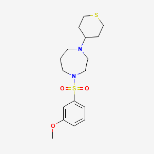 molecular formula C17H26N2O3S2 B2622512 1-(3-Methoxyphenyl)sulfonyl-4-(thian-4-yl)-1,4-diazepane CAS No. 2320582-70-3