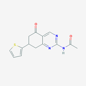 molecular formula C14H13N3O2S B262252 N-[5-oxo-7-(thiophen-2-yl)-5,6,7,8-tetrahydroquinazolin-2-yl]acetamide 