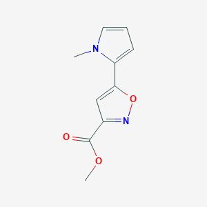 molecular formula C10H10N2O3 B2622528 Methyl 5-(1-Methyl-2-pyrrolyl)isoxazole-3-carboxylate CAS No. 1375064-53-1