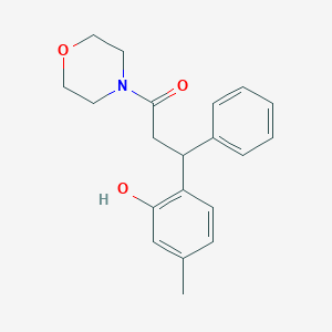 molecular formula C20H23NO3 B262253 5-Methyl-2-[3-(4-morpholinyl)-3-oxo-1-phenylpropyl]phenol 