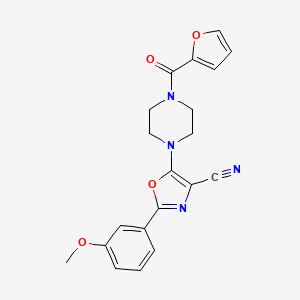 molecular formula C20H18N4O4 B2622544 5-(4-(Furan-2-carbonyl)piperazin-1-yl)-2-(3-methoxyphenyl)oxazole-4-carbonitrile CAS No. 903859-79-0