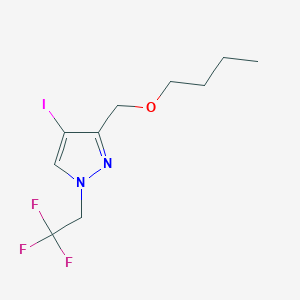 molecular formula C10H14F3IN2O B2622547 3-(butoxymethyl)-4-iodo-1-(2,2,2-trifluoroethyl)-1H-pyrazole CAS No. 1856044-15-9