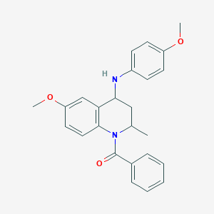 molecular formula C25H26N2O3 B262255 1-benzoyl-6-methoxy-N-(4-methoxyphenyl)-2-methyl-1,2,3,4-tetrahydroquinolin-4-amine 