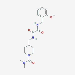 molecular formula C19H28N4O4 B2622552 N1-((1-(dimethylcarbamoyl)piperidin-4-yl)methyl)-N2-(2-methoxybenzyl)oxalamide CAS No. 2034284-31-4