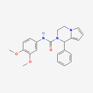 molecular formula C22H23N3O3 B2622553 N-(3,4-dimethoxyphenyl)-1-phenyl-3,4-dihydropyrrolo[1,2-a]pyrazine-2(1H)-carboxamide CAS No. 899749-74-7
