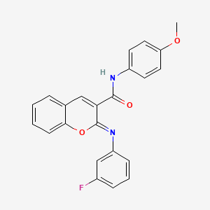 (2Z)-2-[(3-fluorophenyl)imino]-N-(4-methoxyphenyl)-2H-chromene-3-carboxamide