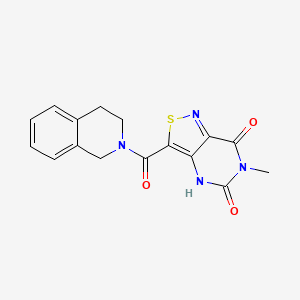molecular formula C16H14N4O3S B2622564 3-[3,4-dihydro-2(1H)-isoquinolinylcarbonyl]-6-methylisothiazolo[4,3-d]pyrimidine-5,7(4H,6H)-dione CAS No. 1251572-51-6