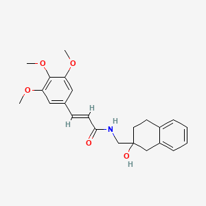 molecular formula C23H27NO5 B2622573 (E)-N-((2-hydroxy-1,2,3,4-tetrahydronaphthalen-2-yl)methyl)-3-(3,4,5-trimethoxyphenyl)acrylamide CAS No. 1421588-91-1