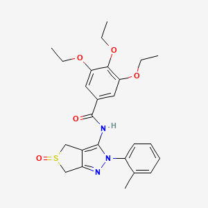 molecular formula C25H29N3O5S B2622588 3,4,5-triethoxy-N-(5-oxido-2-(o-tolyl)-4,6-dihydro-2H-thieno[3,4-c]pyrazol-3-yl)benzamide CAS No. 1007551-18-9
