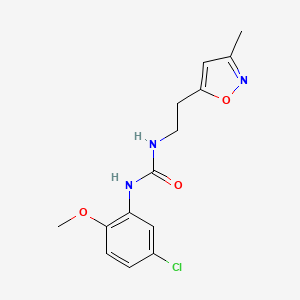 molecular formula C14H16ClN3O3 B2622595 1-(5-Chloro-2-methoxyphenyl)-3-(2-(3-methylisoxazol-5-yl)ethyl)urea CAS No. 1396746-18-1