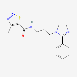 molecular formula C16H17N5OS B2622600 4-methyl-N-(3-(2-phenyl-1H-imidazol-1-yl)propyl)-1,2,3-thiadiazole-5-carboxamide CAS No. 1421469-47-7