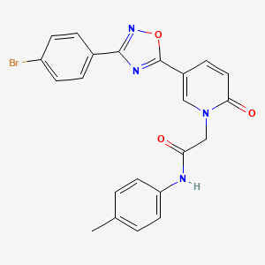 molecular formula C22H17BrN4O3 B2622603 2-{5-[3-(4-bromophenyl)-1,2,4-oxadiazol-5-yl]-2-oxopyridin-1(2H)-yl}-N-(4-methylphenyl)acetamide CAS No. 1326834-03-0