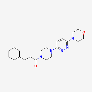 molecular formula C21H33N5O2 B2622610 3-Cyclohexyl-1-(4-(6-morpholinopyridazin-3-yl)piperazin-1-yl)propan-1-one CAS No. 898406-69-4