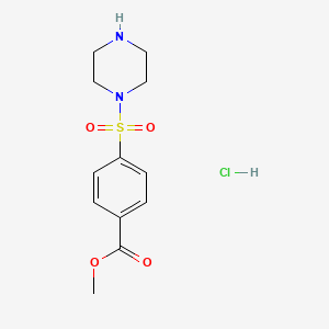 molecular formula C12H17ClN2O4S B2622611 Methyl 4-(piperazin-1-ylsulfonyl)benzoate hydrochloride CAS No. 1177346-98-3